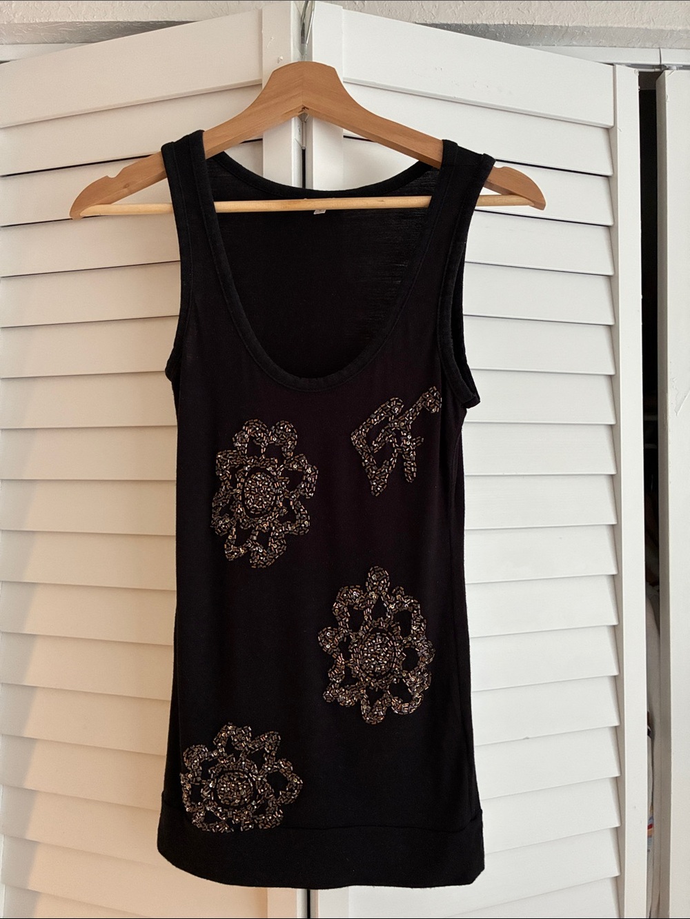 Y2K Vintage Gianfranco Ferre GF Ferré Beaded Tank Top Boho 90s Size S